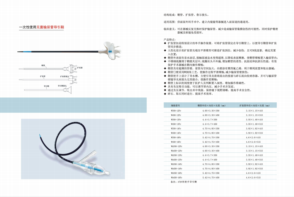 一次性使用無菌輸尿管導(dǎo)引鞘